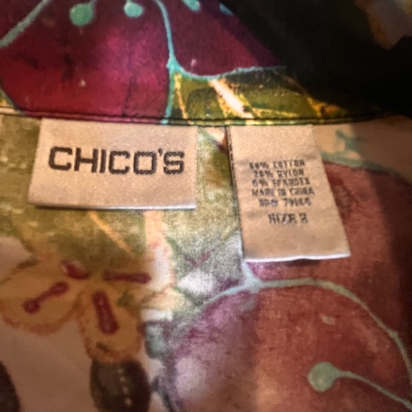 Chico's Tropical Floral Jacket Size L good condition - Picture 2 of 4